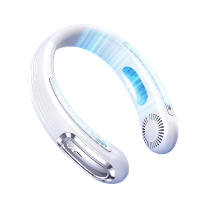 2026 new rechargeable outdoor neck hanging fan small portable silent lazy electric fan neck cooling fan